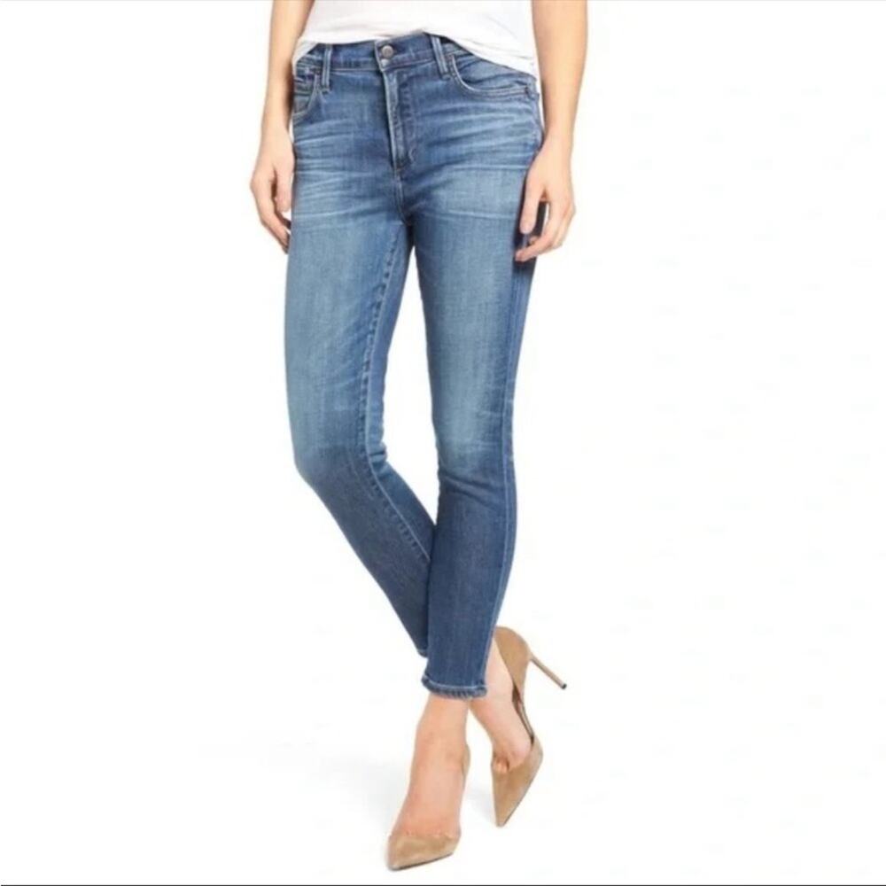Citizens of Humanity Rocket High Rise Skinny Crop Blue Stretch Jeans Sz 24